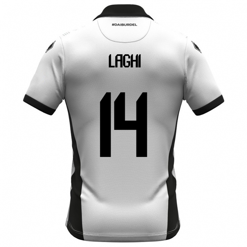 ילדים Riccardo Laghi #14 לבן שחור כתום ג'רזי ביתית 2025/26 חולצה קצרה