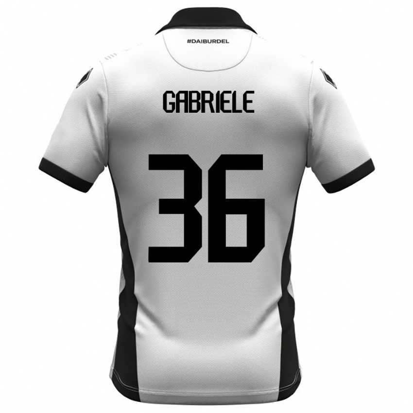 ילדים Tommaso Gabriele #36 לבן שחור כתום ג'רזי ביתית 2025/26 חולצה קצרה