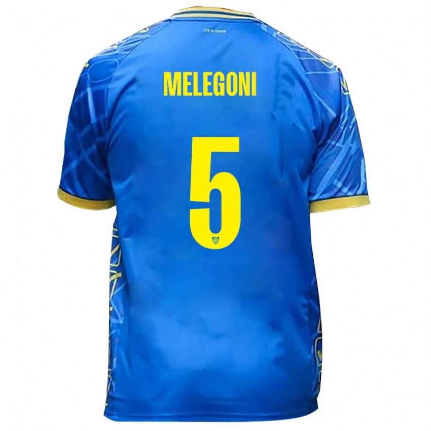 ילדים Filippo Melegoni #5 כחול שמיים צהוב ג'רזי ביתית 2025/26 חולצה קצרה