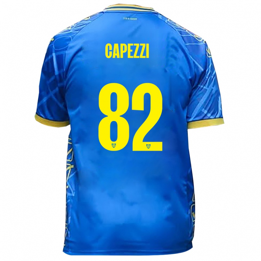 ילדים לאונרדו קאפצי #82 כחול שמיים צהוב ג'רזי ביתית 2025/26 חולצה קצרה
