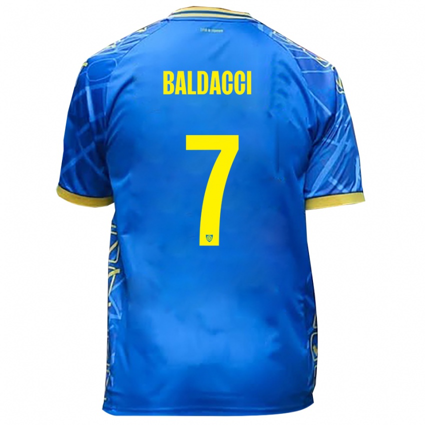 ילדים Mattia Baldacci #7 כחול שמיים צהוב ג'רזי ביתית 2025/26 חולצה קצרה