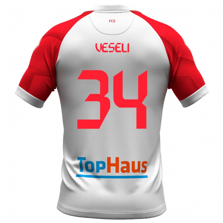 ילדים פרדריק וסלי #34 לבן אדום ג'רזי ביתית 2025/26 חולצה קצרה