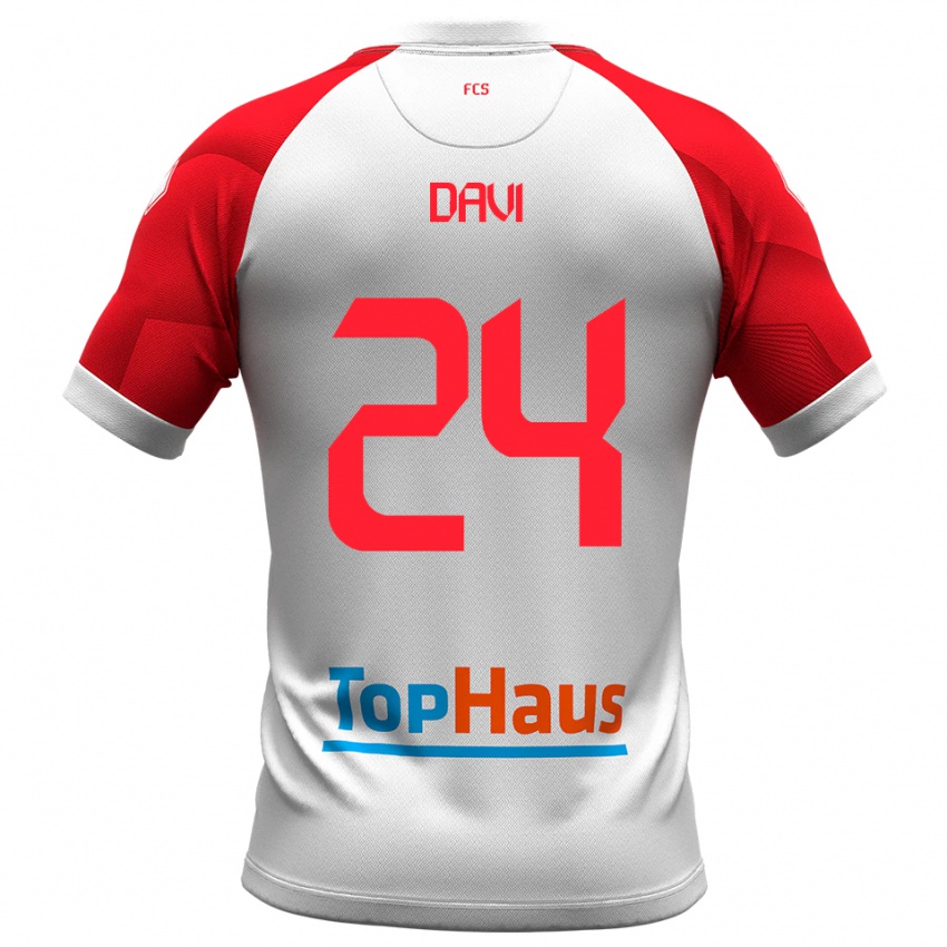 ילדים סימונה דייבי #24 לבן אדום ג'רזי ביתית 2025/26 חולצה קצרה