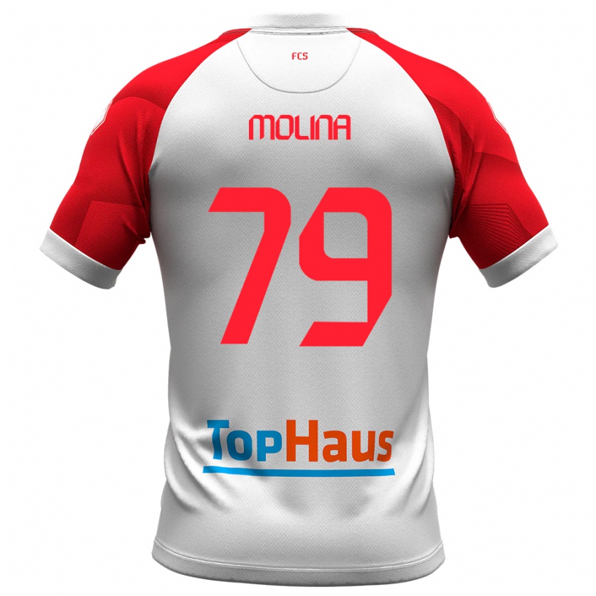 ילדים סלבטורה מולינה #79 לבן אדום ג'רזי ביתית 2025/26 חולצה קצרה