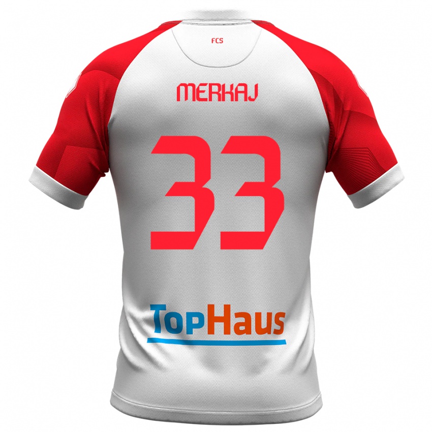 ילדים סילביו מרקאי #33 לבן אדום ג'רזי ביתית 2025/26 חולצה קצרה