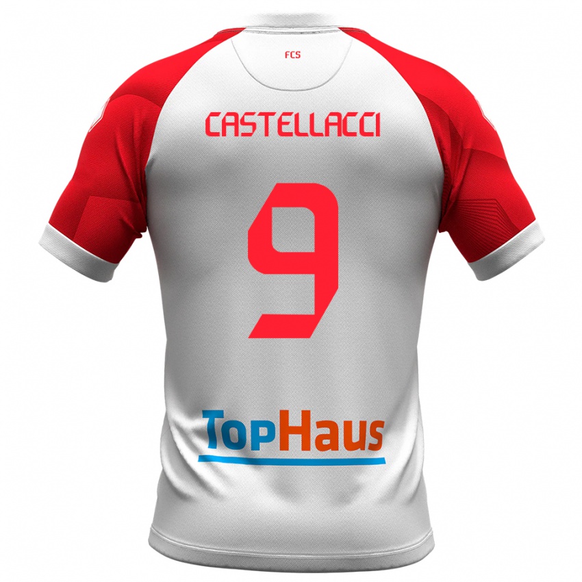 ילדים Marco Castellacci #9 לבן אדום ג'רזי ביתית 2025/26 חולצה קצרה