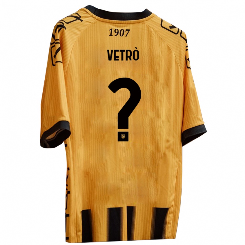 ילדים Antonio Vetrò #0 צהוב שחור ג'רזי ביתית 2025/26 חולצה קצרה