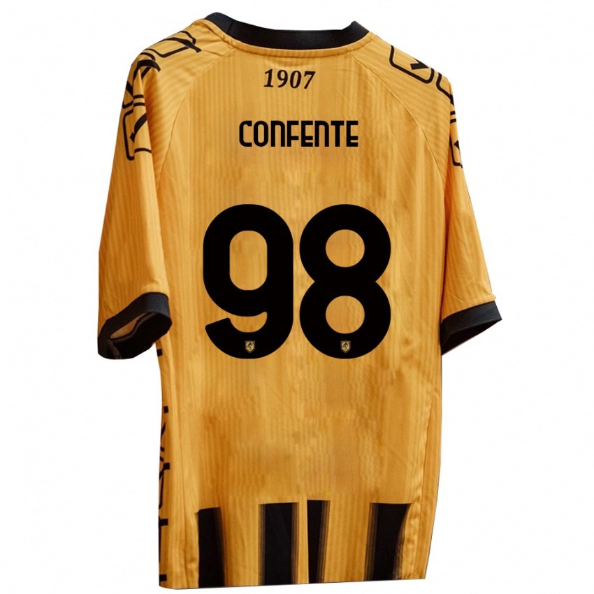 ילדים Alessandro Confente #98 צהוב שחור ג'רזי ביתית 2025/26 חולצה קצרה