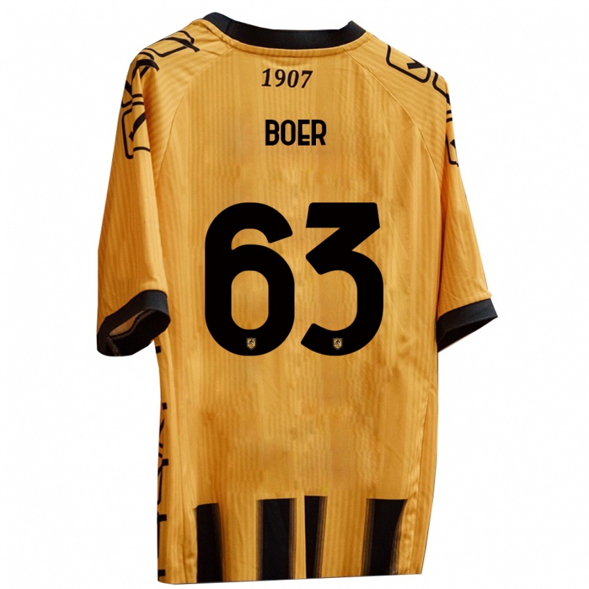 ילדים פייטרו בור #63 צהוב שחור ג'רזי ביתית 2025/26 חולצה קצרה