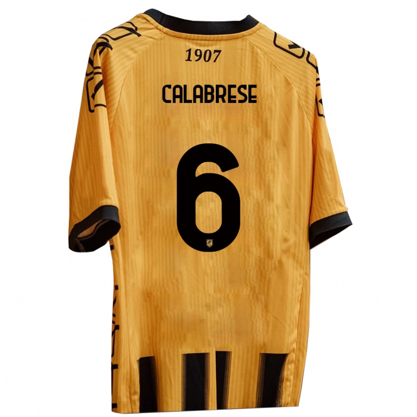 ילדים Daniele Calabrese #6 צהוב שחור ג'רזי ביתית 2025/26 חולצה קצרה