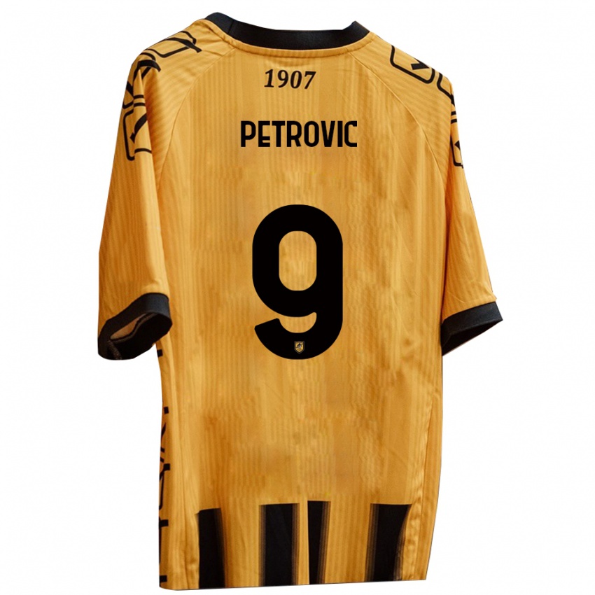 ילדים טומי פטרוביץ׳ #9 צהוב שחור ג'רזי ביתית 2025/26 חולצה קצרה