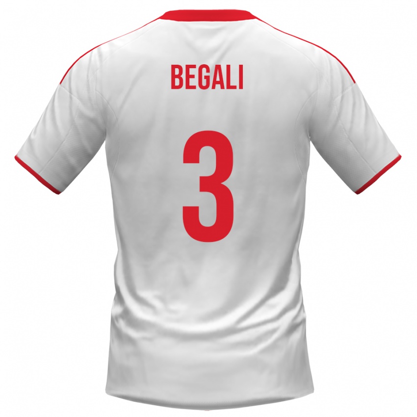 ילדים Pietro Begali #3 לבן אדום ג'רזי ביתית 2025/26 חולצה קצרה