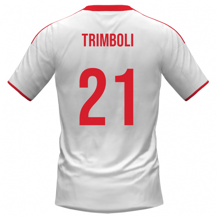 ילדים סימונה טרימבולי #21 לבן אדום ג'רזי ביתית 2025/26 חולצה קצרה
