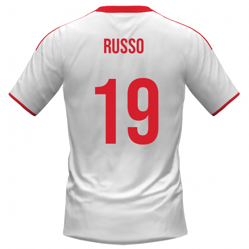 ילדים Marcello Russo #19 לבן אדום ג'רזי ביתית 2025/26 חולצה קצרה