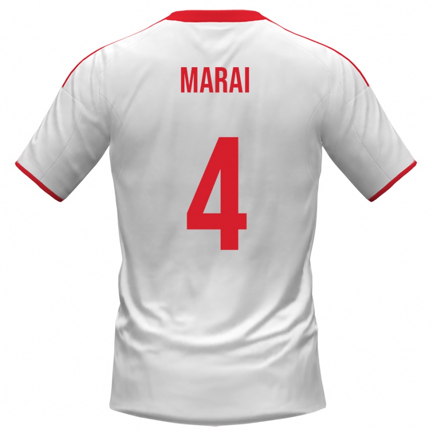 ילדים כריסטיאן מראי #4 לבן אדום ג'רזי ביתית 2025/26 חולצה קצרה