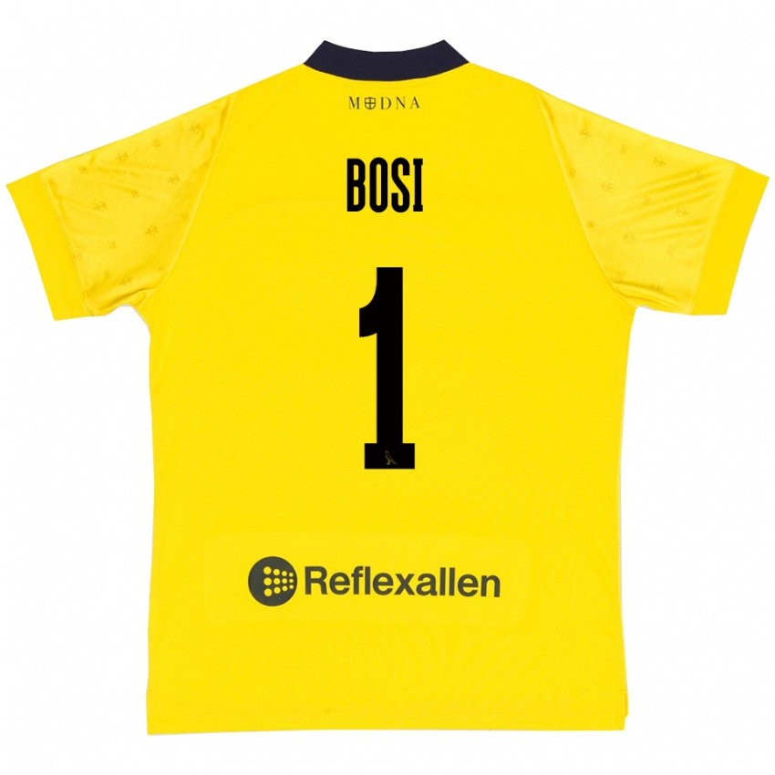 ילדים Matteo Bosi #1 צהוב כחול נייבי ג'רזי ביתית 2025/26 חולצה קצרה