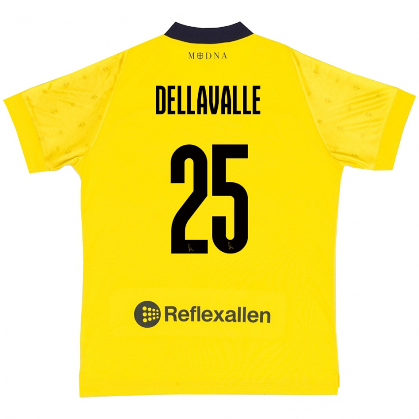 ילדים אלסנדרו דלאוואלה #25 צהוב כחול נייבי ג'רזי ביתית 2025/26 חולצה קצרה