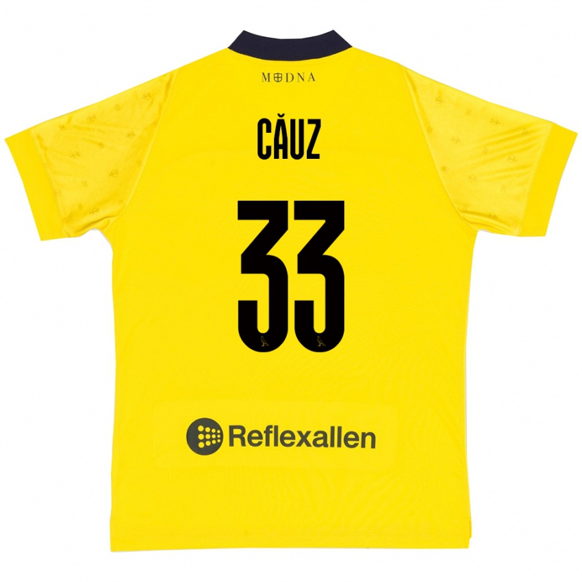 ילדים כריסטיאן קאוז #33 צהוב כחול נייבי ג'רזי ביתית 2025/26 חולצה קצרה