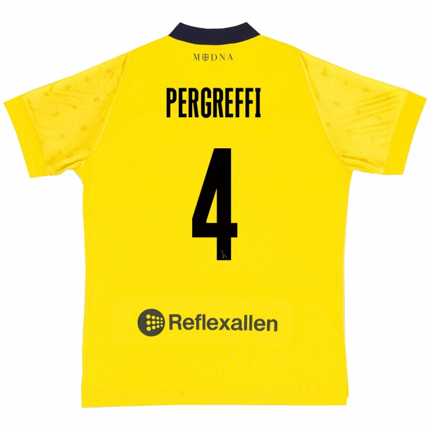 ילדים Antonio Pergreffi #4 צהוב כחול נייבי ג'רזי ביתית 2025/26 חולצה קצרה