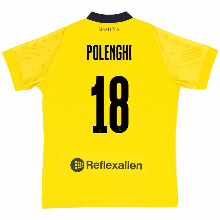 ילדים Damiano Polenghi #18 צהוב כחול נייבי ג'רזי ביתית 2025/26 חולצה קצרה