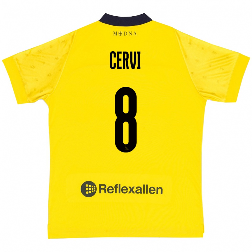 ילדים Tommaso Cervi #8 צהוב כחול נייבי ג'רזי ביתית 2025/26 חולצה קצרה