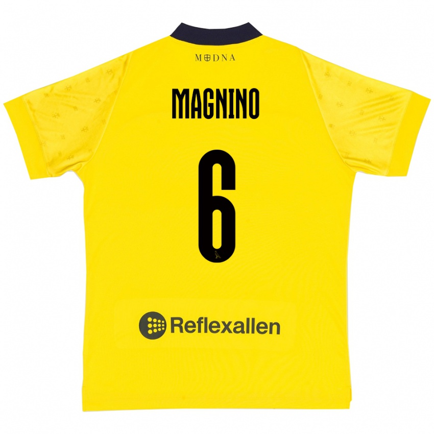 ילדים לוקה מאנינו #6 צהוב כחול נייבי ג'רזי ביתית 2025/26 חולצה קצרה