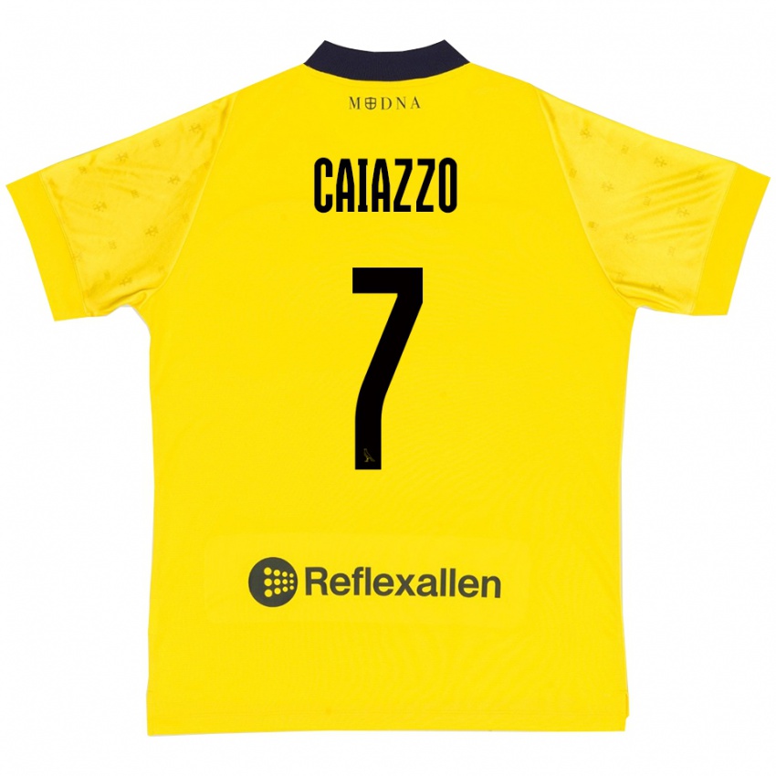 ילדים Antonio Caiazzo #7 צהוב כחול נייבי ג'רזי ביתית 2025/26 חולצה קצרה