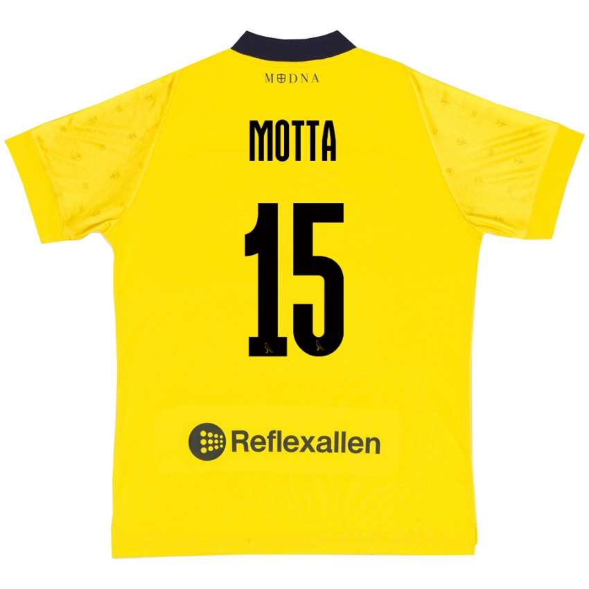 ילדים Nicolò Motta #15 צהוב כחול נייבי ג'רזי ביתית 2025/26 חולצה קצרה