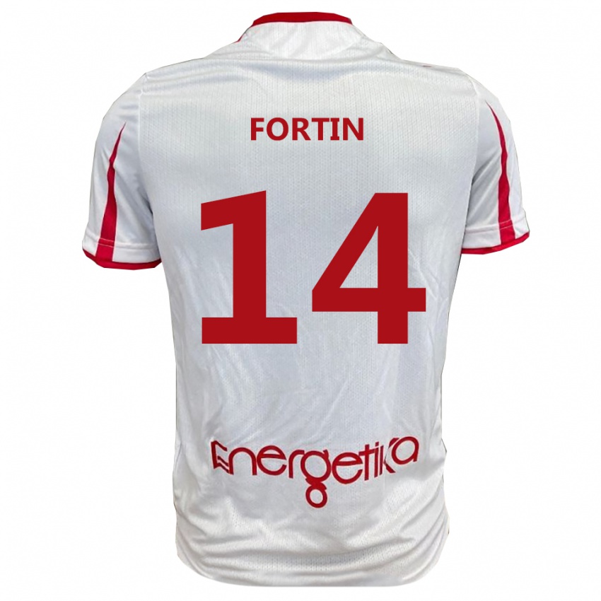 ילדים מתיה פורטין #14 לבן אדום ג'רזי ביתית 2025/26 חולצה קצרה