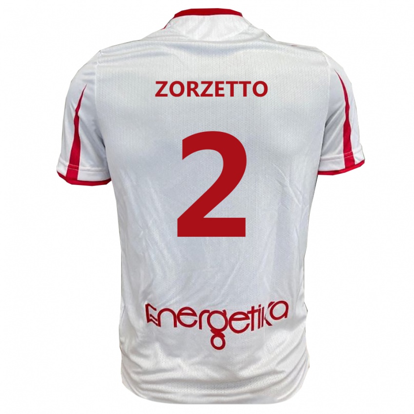 ילדים Marco Zorzetto #2 לבן אדום ג'רזי ביתית 2025/26 חולצה קצרה