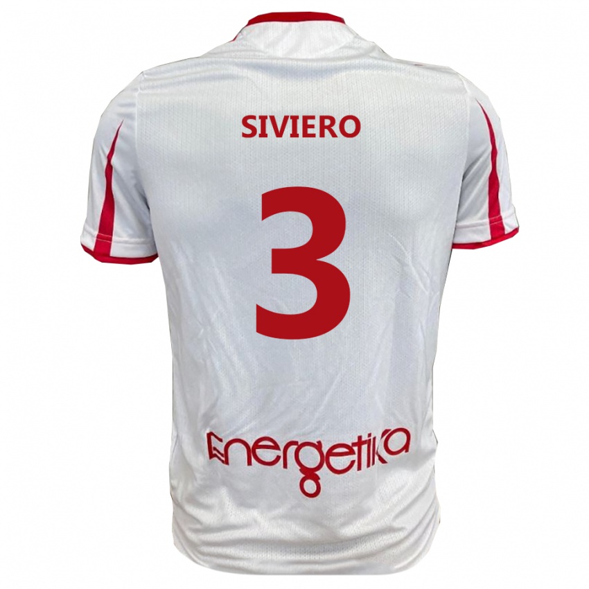 ילדים Mattia Siviero #3 לבן אדום ג'רזי ביתית 2025/26 חולצה קצרה