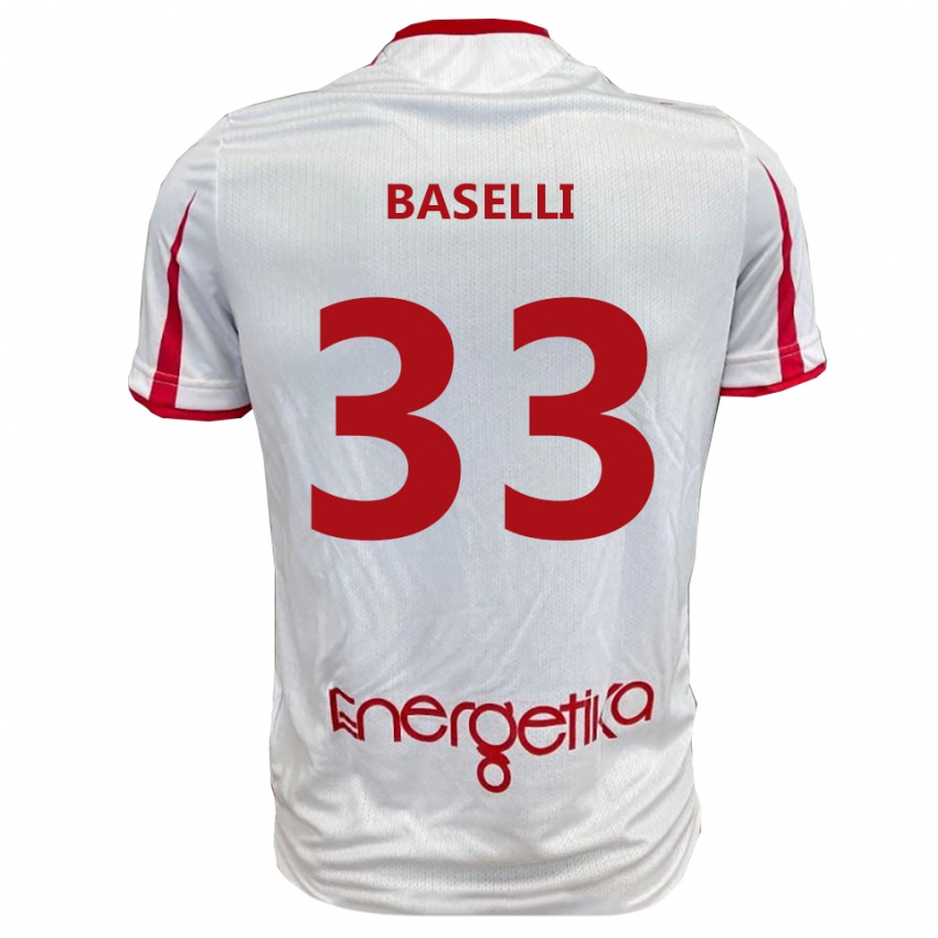 ילדים דניאלה באזלי #33 לבן אדום ג'רזי ביתית 2025/26 חולצה קצרה