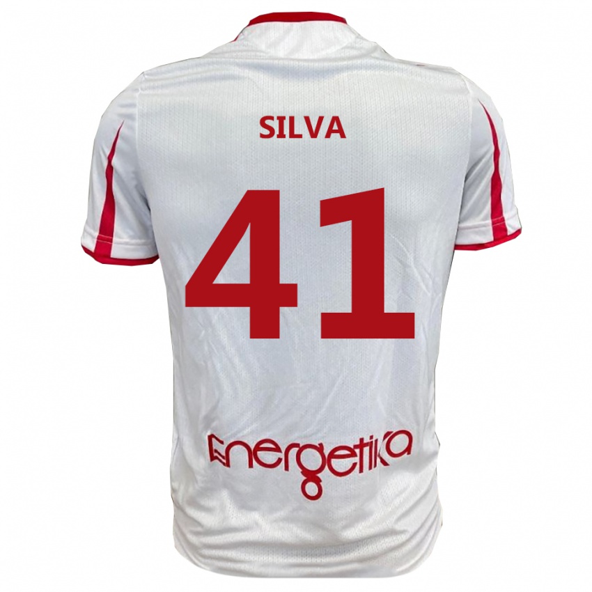 ילדים ג׳ונת׳ן סילבה #41 לבן אדום ג'רזי ביתית 2025/26 חולצה קצרה