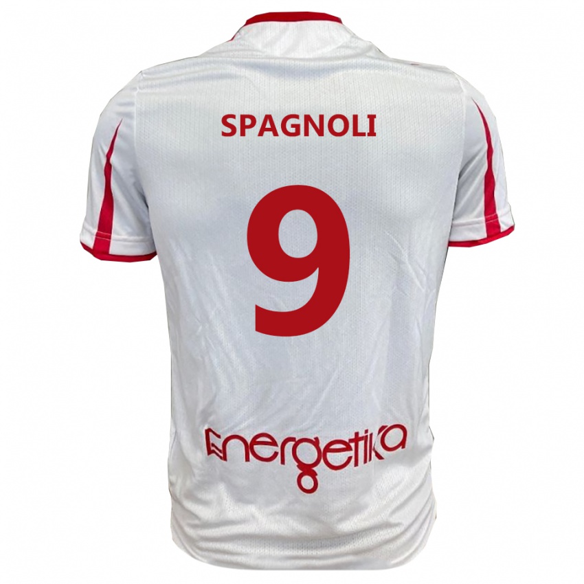 ילדים אלברטו ספניולי #9 לבן אדום ג'רזי ביתית 2025/26 חולצה קצרה