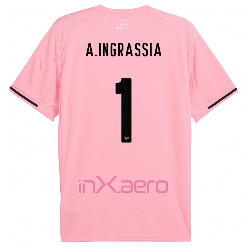 ילדים Antonio Ingrassia #1 ורוד שחור ג'רזי ביתית 2025/26 חולצה קצרה