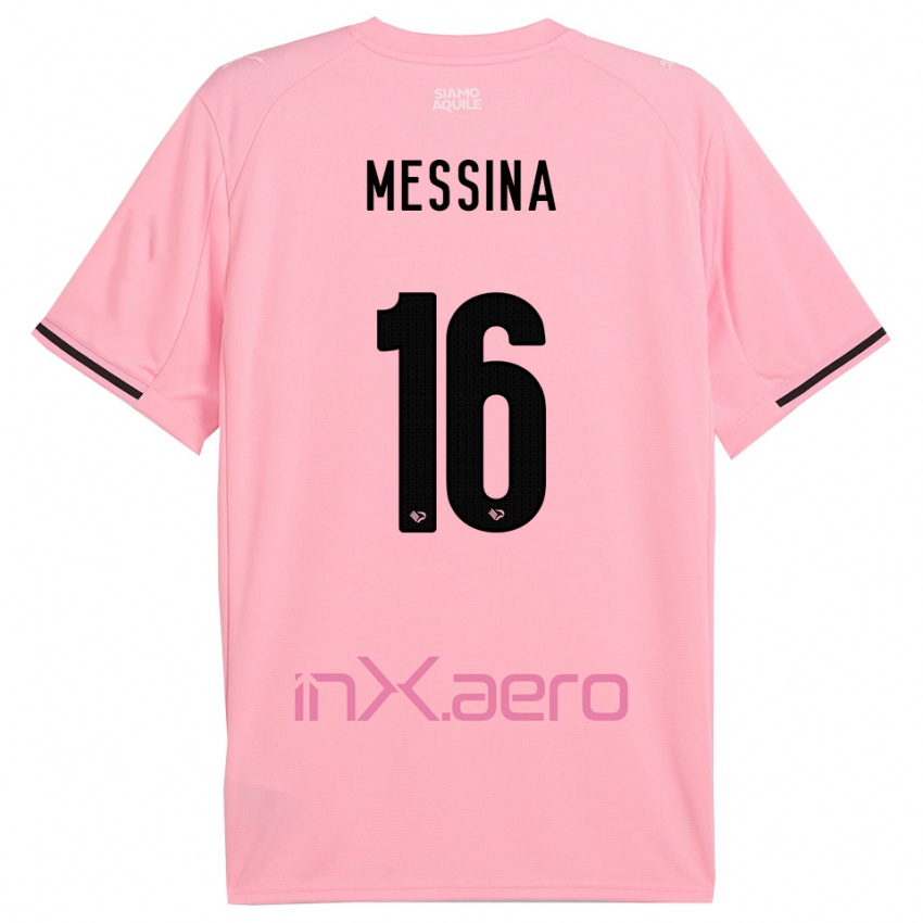 ילדים Pietro Messina #16 ורוד שחור ג'רזי ביתית 2025/26 חולצה קצרה