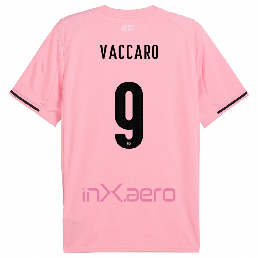 ילדים Christian Vaccaro #9 ורוד שחור ג'רזי ביתית 2025/26 חולצה קצרה