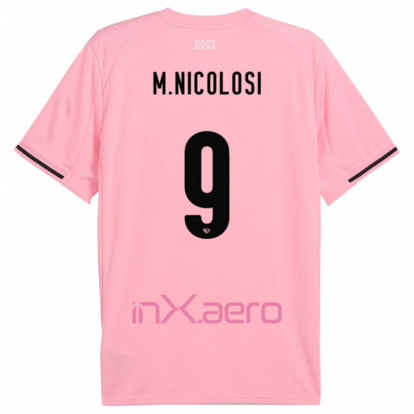 ילדים Maurizio Nicolosi #9 ורוד שחור ג'רזי ביתית 2025/26 חולצה קצרה