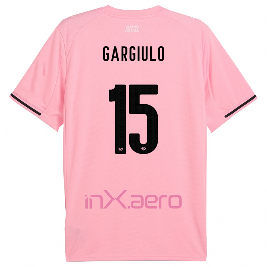 ילדים Francesco Gargiulo #15 ורוד שחור ג'רזי ביתית 2025/26 חולצה קצרה