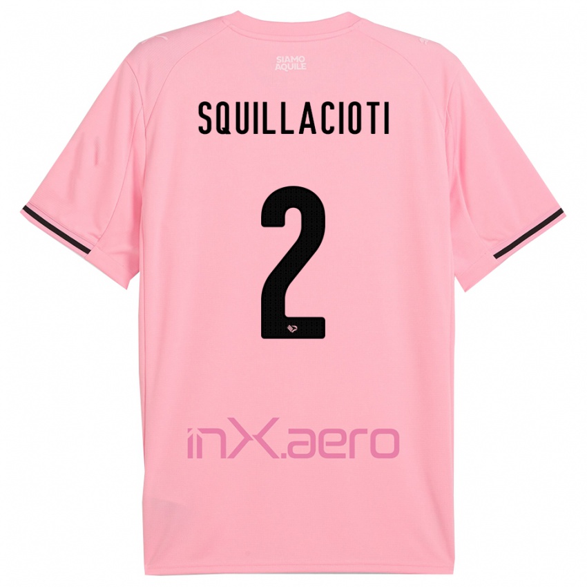 ילדים סלבטורה סקוילאצ׳וטי #2 ורוד שחור ג'רזי ביתית 2025/26 חולצה קצרה