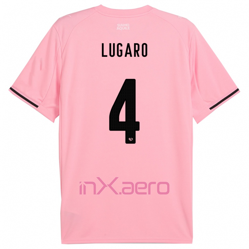 ילדים Lorenzo Lugaro #4 ורוד שחור ג'רזי ביתית 2025/26 חולצה קצרה