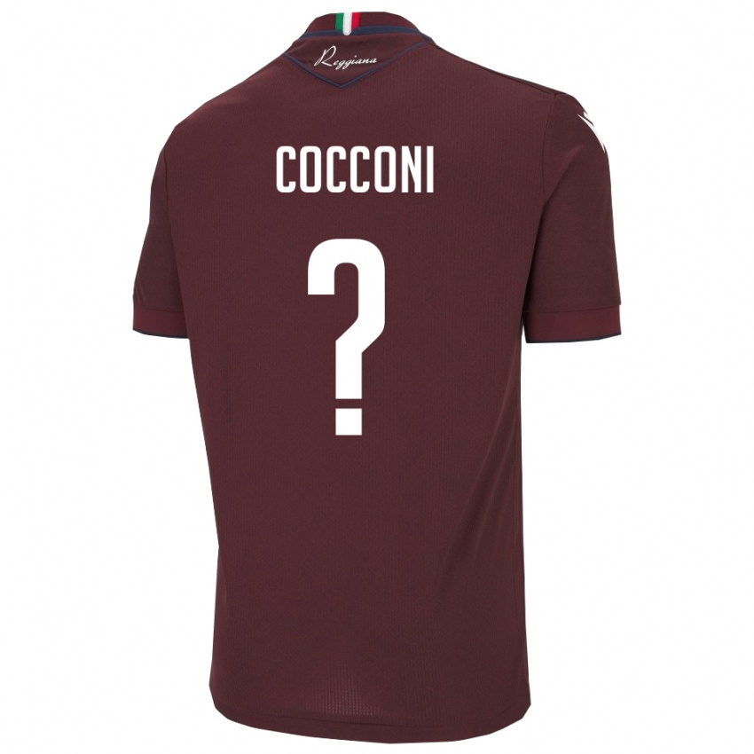 ילדים Cocconi Giorgia #0 בורגונדי לבן ג'רזי ביתית 2025/26 חולצה קצרה