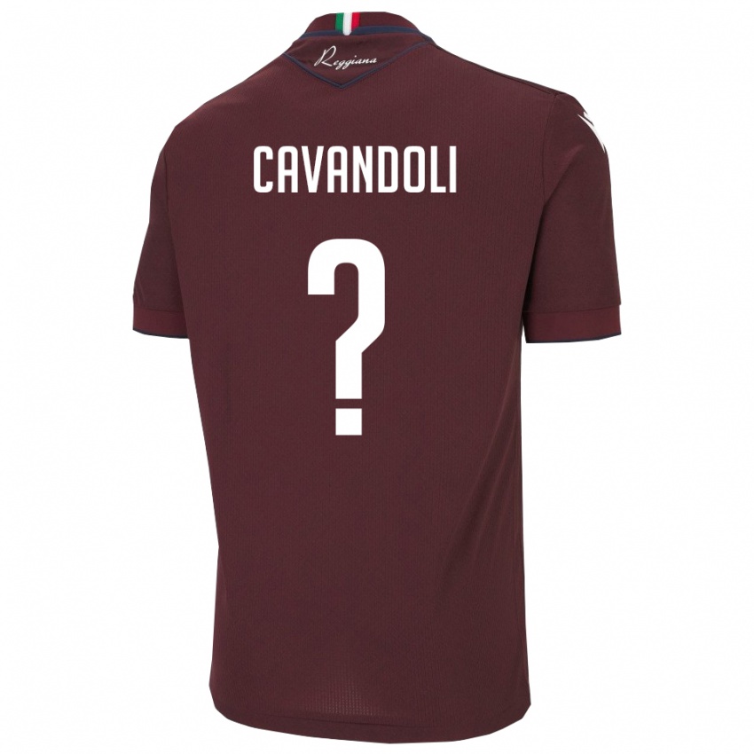 ילדים Cavandoli Chiara #0 בורגונדי לבן ג'רזי ביתית 2025/26 חולצה קצרה