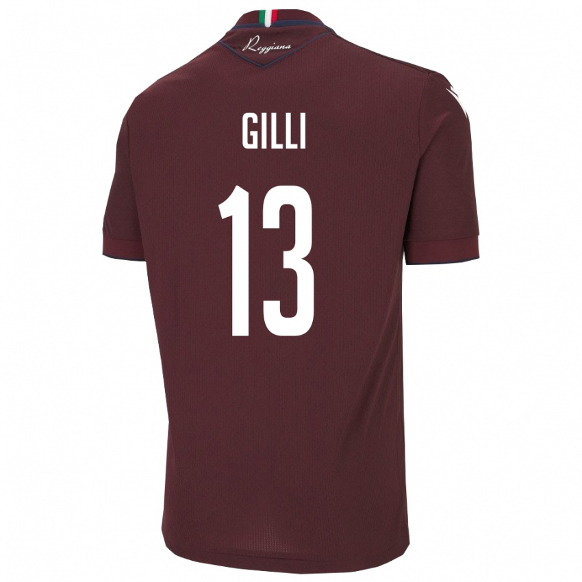 ילדים Alberto Gilli #13 בורגונדי לבן ג'רזי ביתית 2025/26 חולצה קצרה