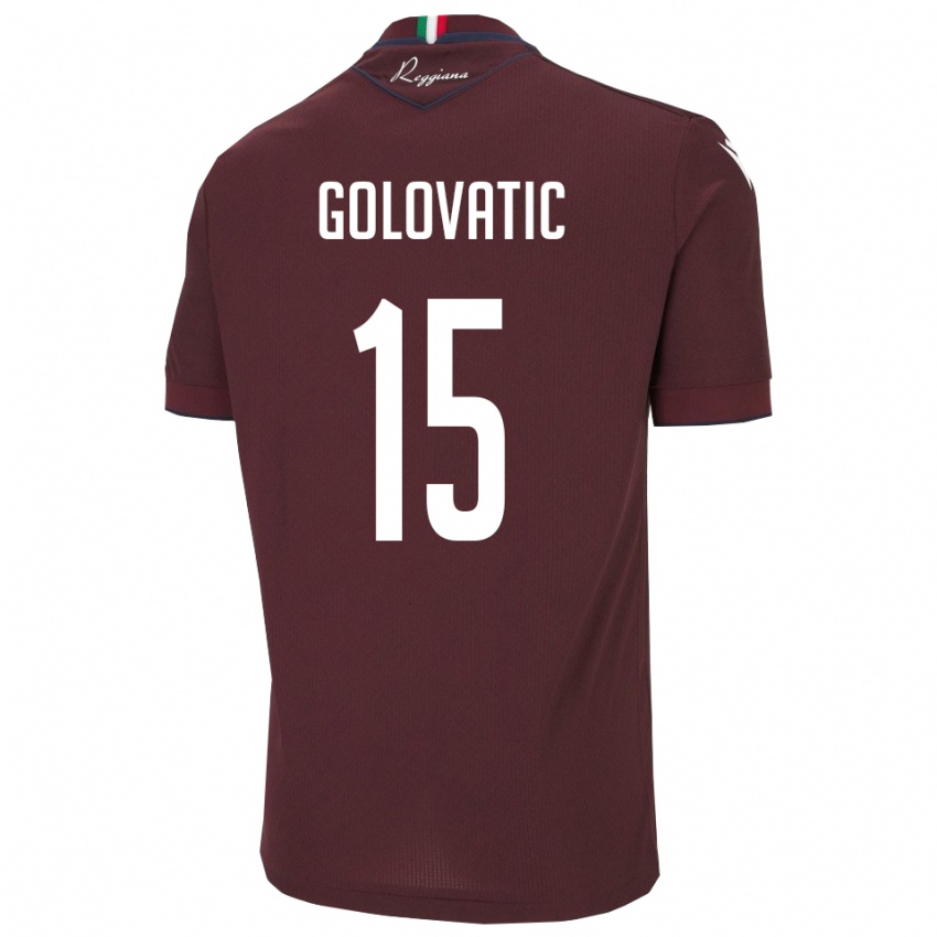 ילדים Daniel Golovatic #15 בורגונדי לבן ג'רזי ביתית 2025/26 חולצה קצרה