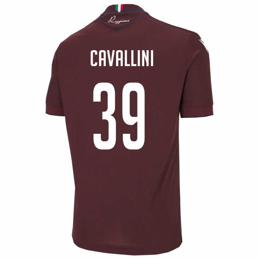 ילדים ג׳יאקומו קבאליני #39 בורגונדי לבן ג'רזי ביתית 2025/26 חולצה קצרה