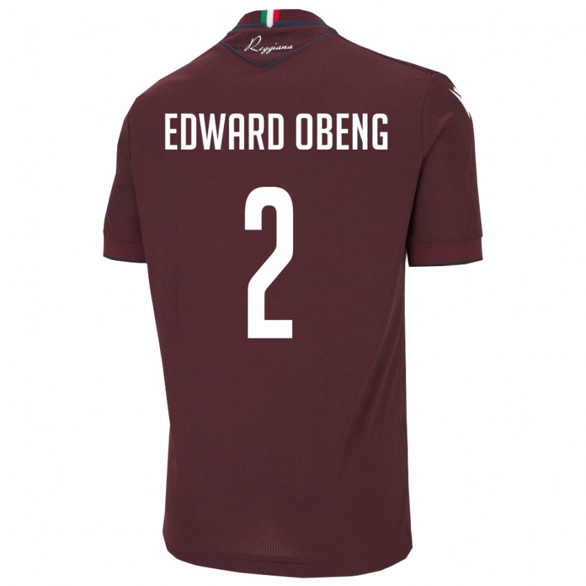 ילדים אלייז׳ה אדווארד אובנג #2 בורגונדי לבן ג'רזי ביתית 2025/26 חולצה קצרה