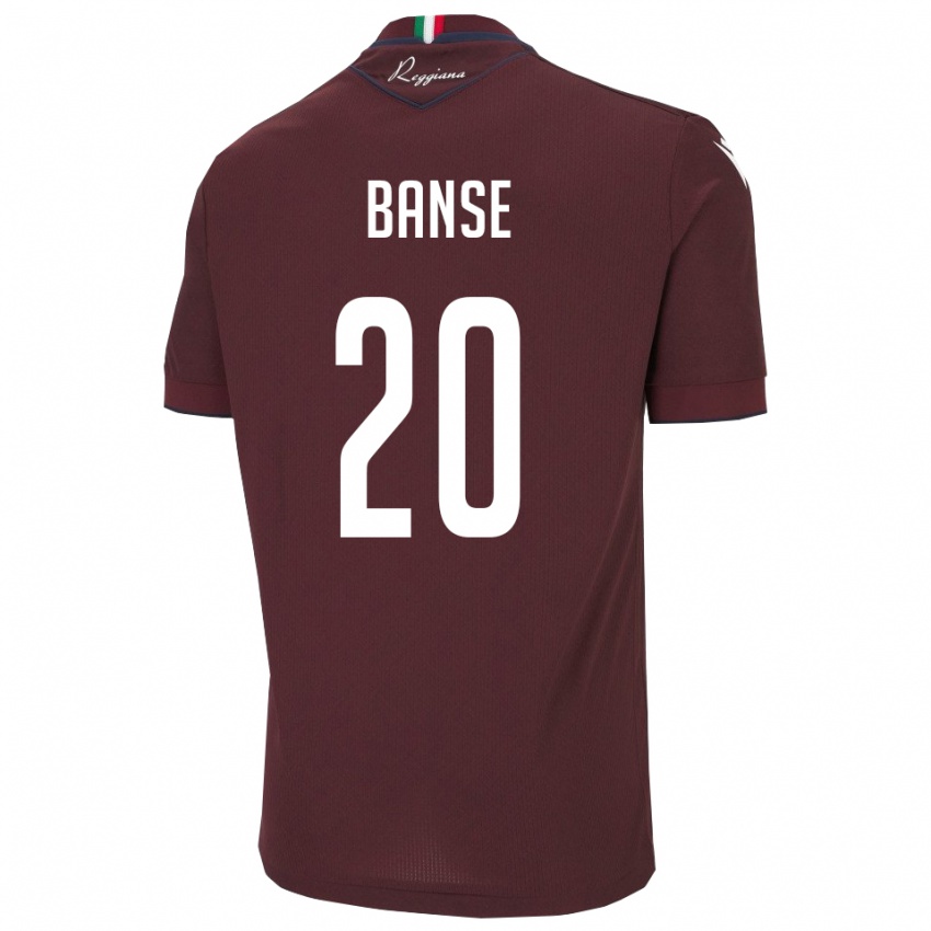 ילדים עוסמאן באנסה #20 בורגונדי לבן ג'רזי ביתית 2025/26 חולצה קצרה