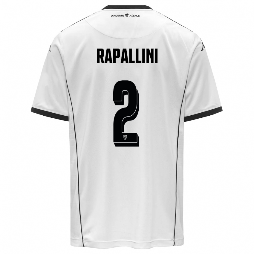 ילדים Andrea Rapallini #2 לבן שחור ג'רזי ביתית 2025/26 חולצה קצרה