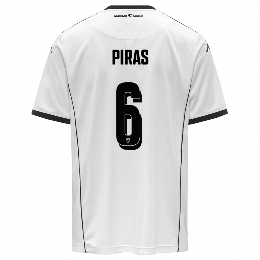 ילדים Filippo Piras #6 לבן שחור ג'רזי ביתית 2025/26 חולצה קצרה